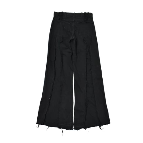 VERS Remake Fringe Damage Flare Denim Pants