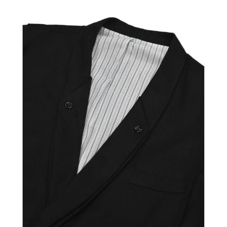 EURO Vintage Subtle Check Double Breasted Jacket -Black-