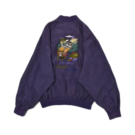 Vintage Embroidery Silk Blouson