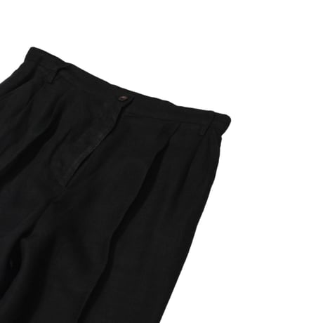 Vintage Black Linen Two Tuck Slacks