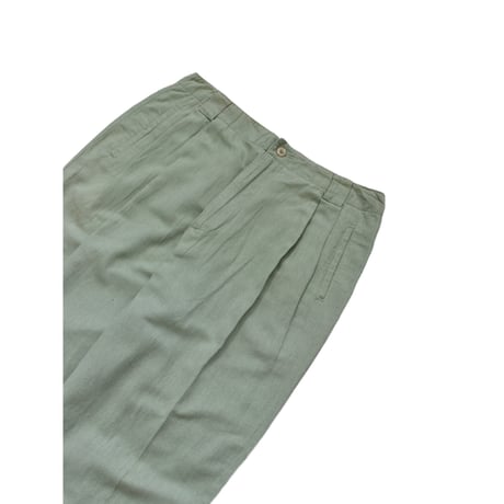 Two Tuck Linen Wide Slacks