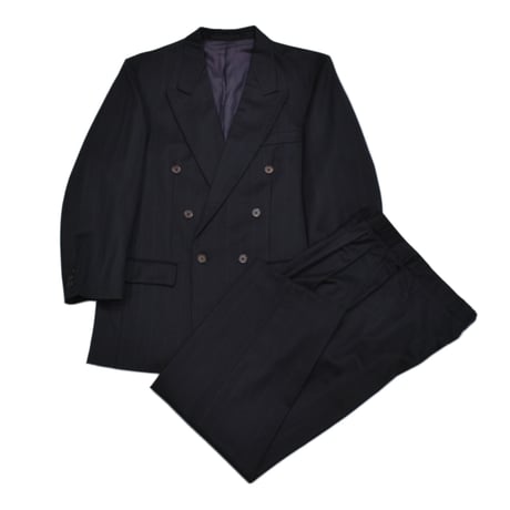 EURO Vintage Pinstripe Double Breasted Tailored SET UP -Navy-