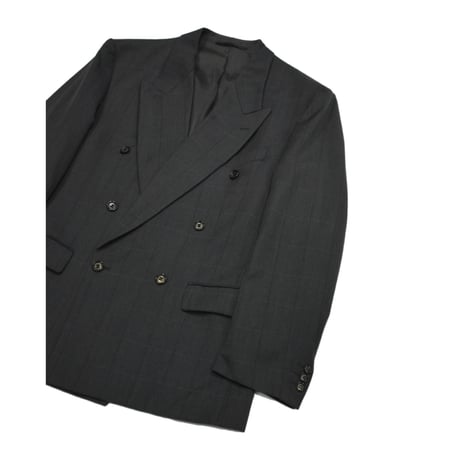 EURO Vintage Green Tone Check Double Breasted Tailored Jacket