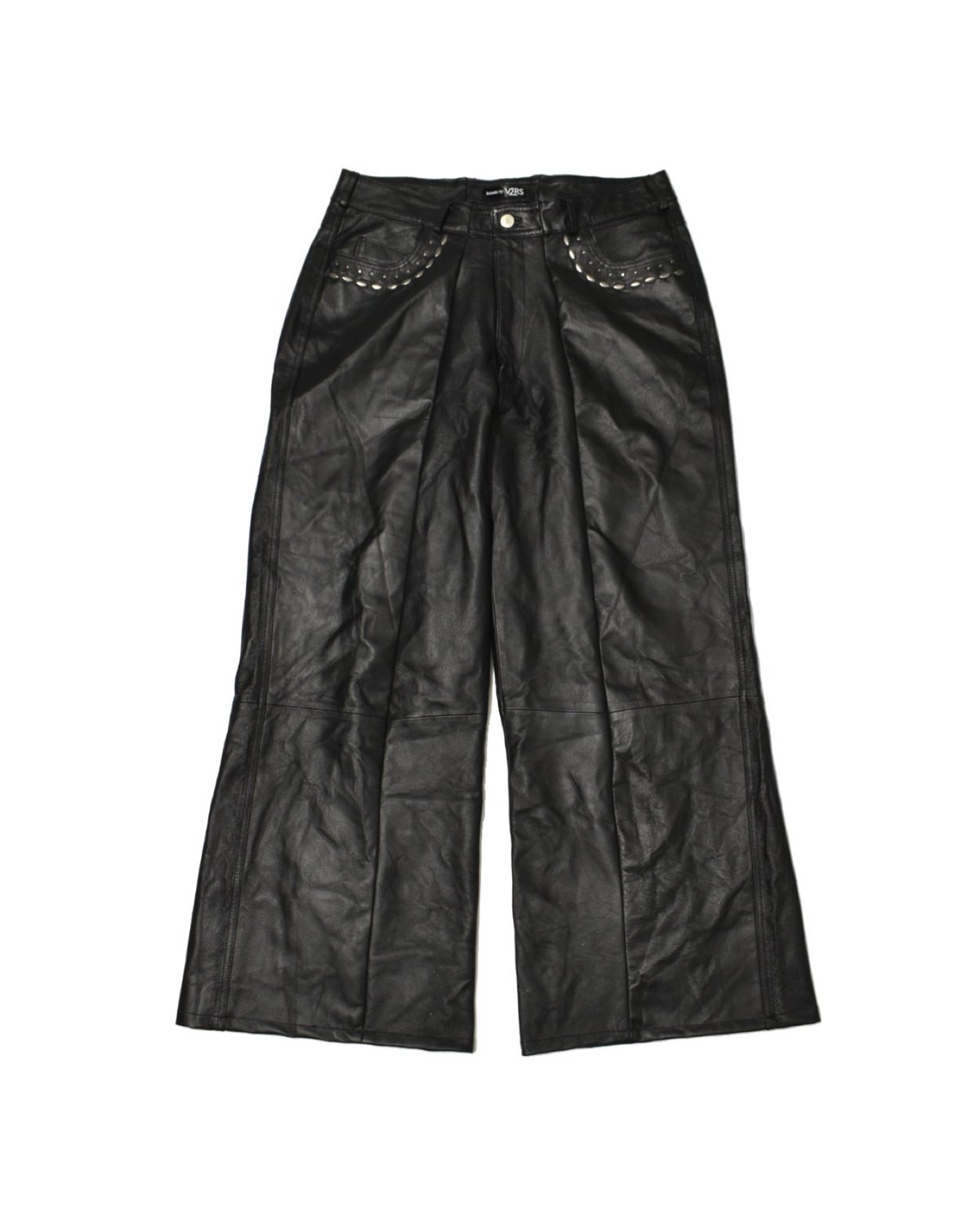 L44リメイク(値下中/送料込) Remake by VERS” Leather Flare wide Pants | 水戸