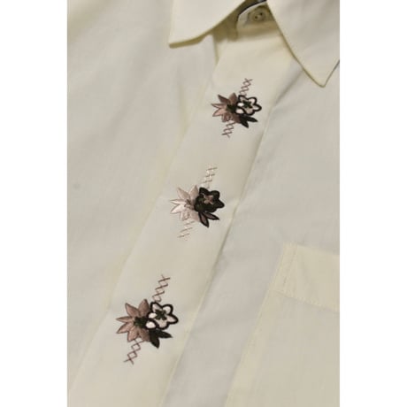 Embroidery Fly Front S/S Shirt
