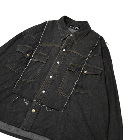 "Remake by VERS" Formal Contrast Denim L/S Shirt