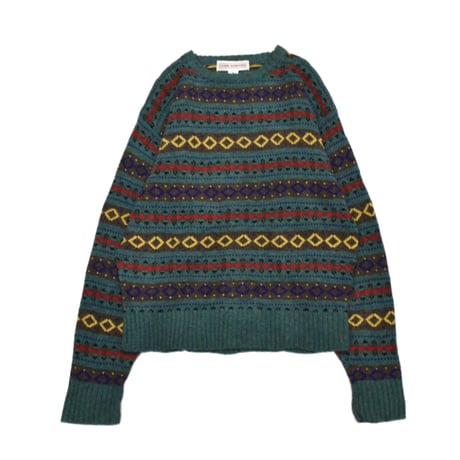 Geometric Stripe Wool Knit Sweater