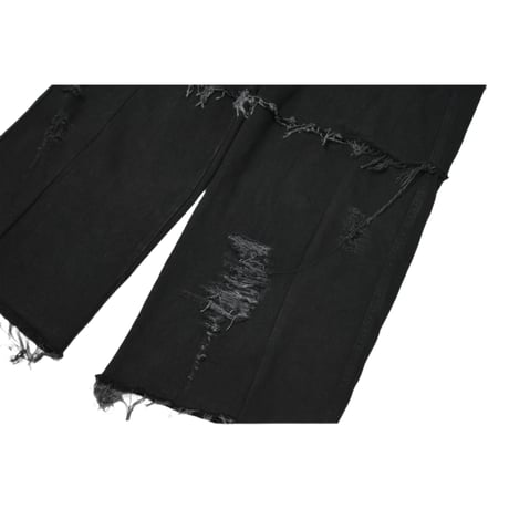 "Remake by VERS" Fringe Damage Flare Denim Pants