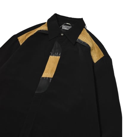 Faux Suede Switching L/S Shirt
