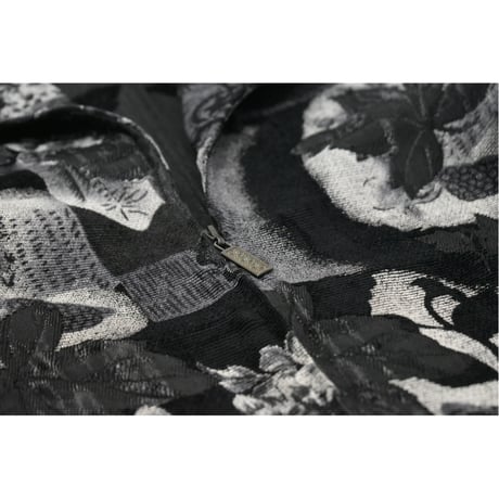 Flower Gobelin Weave Zip Jacket