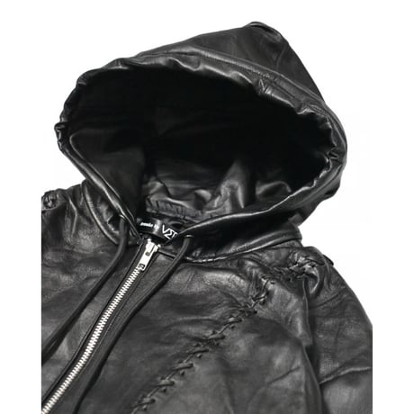 “Remake by VERS” Leather Hoodie Jacket