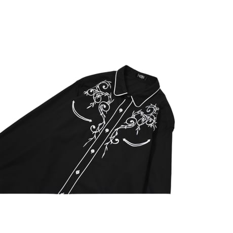 "Remake by VERS" Embroidery Asymmetrical Western L/S Shirt