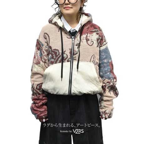 "Remake by VERS" Vintage Rug Hoodie Jacket