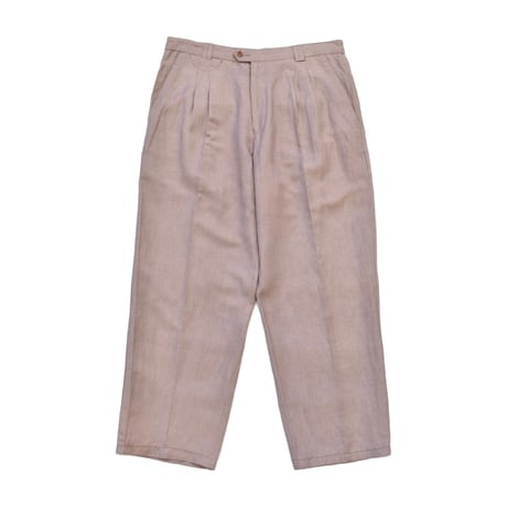 Vintage Linen Blend Wide Two Tuck Slacks
