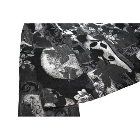 Flower Gobelin Weave Zip Jacket