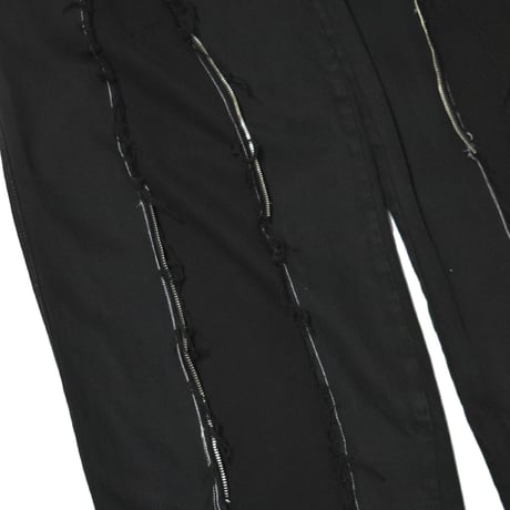 "Remake by VERS" Zip Custom Flare Denim Pants - Original Overdye -