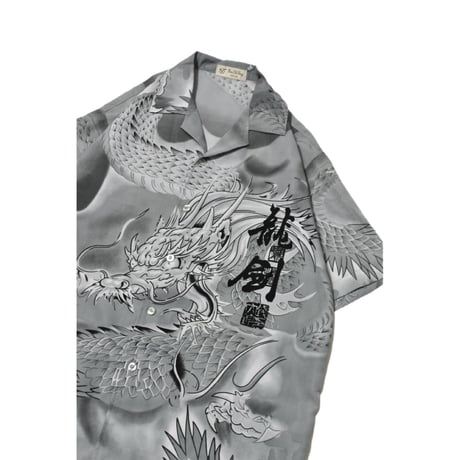 Dragon Pattern Open Collar S/S Shirt