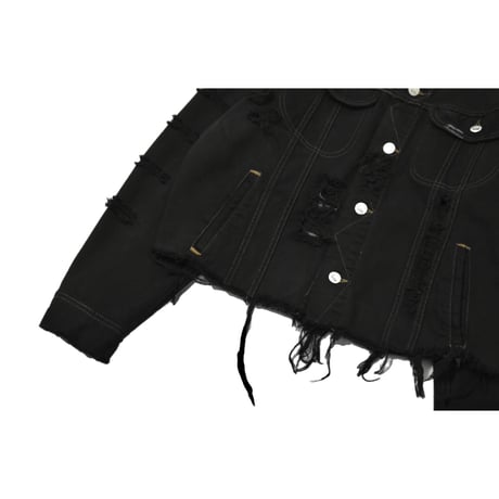 "Remake by VERS" Destroyed Denim Jacket -VERS Original Overdye-