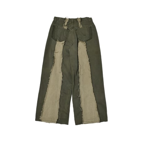 "Remake by VERS" Fringe Damage Flare Denim Pants