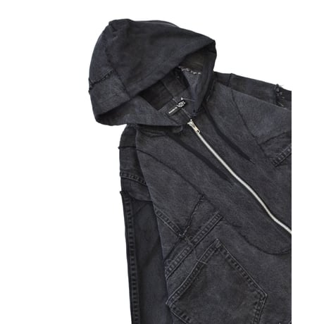 “Remake by VERS” Utility Denim Hoodie Jacket