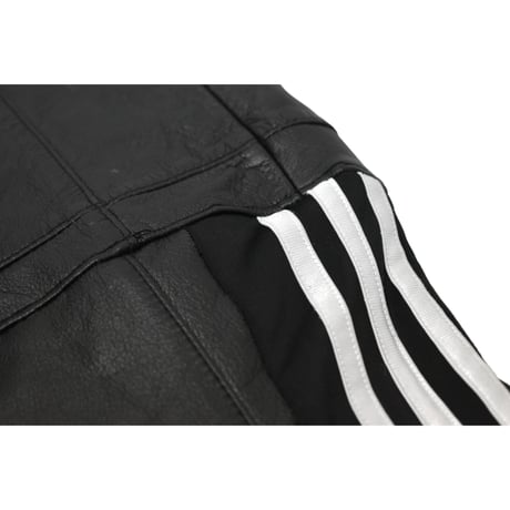 "Remake by VERS" Real Leather Stripe Wide Pants