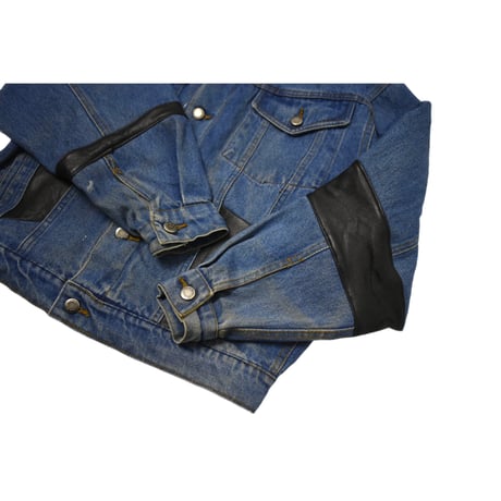 "Remake by VERS" Real Leather Docking Denim Jacket