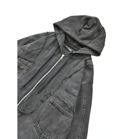 “Remake by VERS” Utility Denim Hoodie Jacket