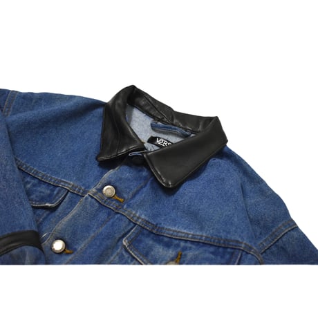 "Remake by VERS" Real Leather Docking Denim Jacket