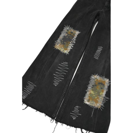 "Remake by VERS" German Military Patch Flare Denim Pants