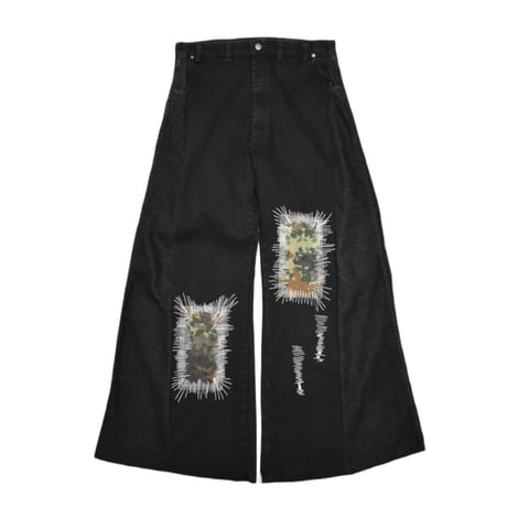 VERS Remake German Army Camo Patch Flare Denim Pants