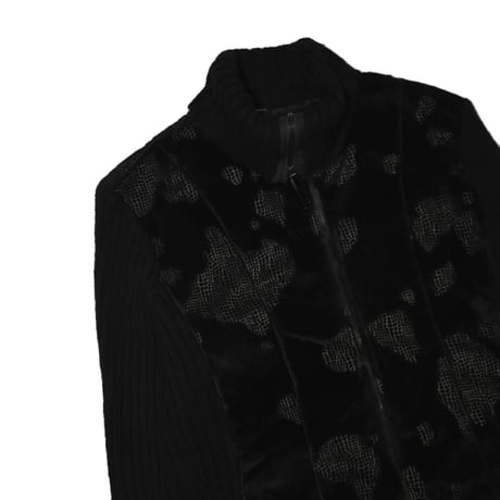 Vintage Faux Fur Double Zip Knit Jacket