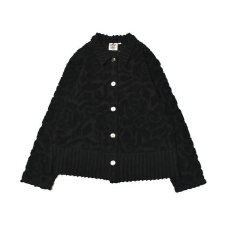 Black Relief Pattern Jacket
