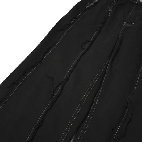 "Remake by VERS" Fringe Damage Flare Denim Pants - Original Overdye -