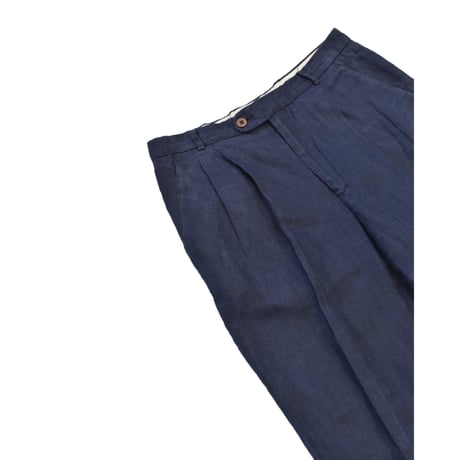 EURO Vintage Pure Linen Wide Two Tuck Slacks
