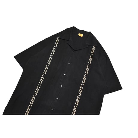 Vintage Embroidery Open Collar S/S Shirt