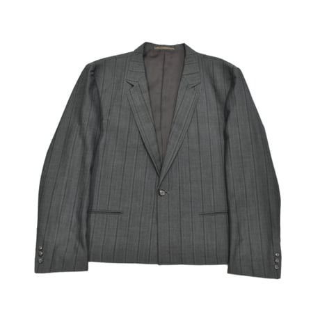 EURO Vintage Pinstripe Short Tailored Jacket -Charcoal-