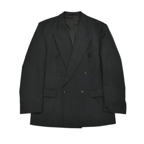 EURO Vintage Green Tone Check Double Breasted Tailored Jacket