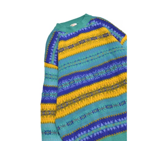 Multicolor Pattern Knit Sweater