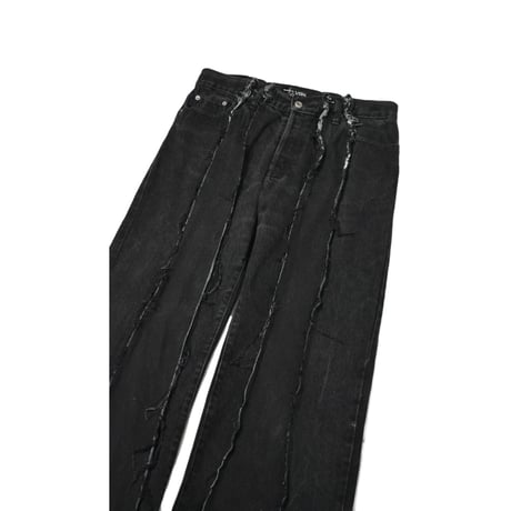 "Remake by VERS" Fringe Damage Flare Denim Pants