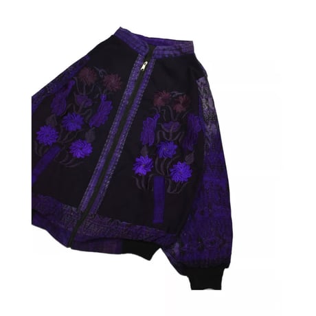 Floral Embroidery Zip Jacket