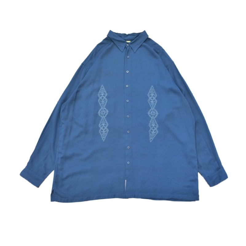 Embroidery Big Silhouette Design L/S Shirt | 水戸