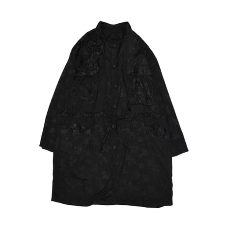 Flower Lace Design Black Shirt Jacket