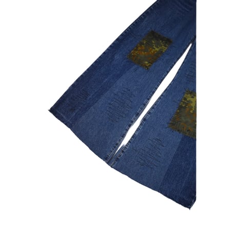 "Remake by VERS" German Military Patch Flare Denim Pants