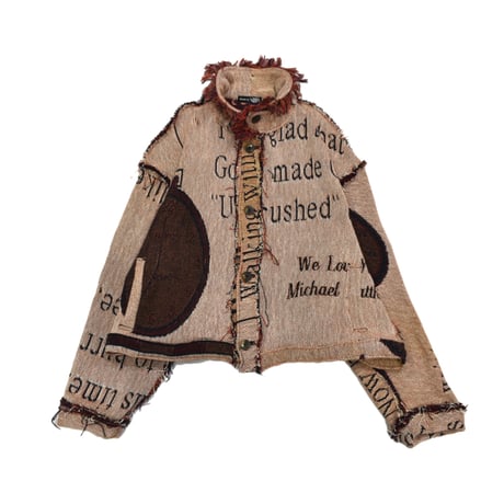 ”Remake by VERS” Fringe Collar Rug Jacket -Two Faces-