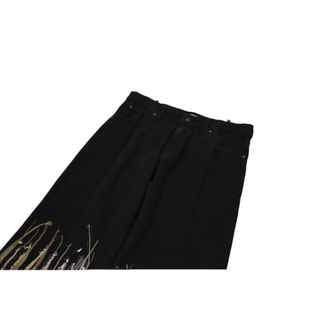 "Remake by VERS" Fire Patterned Flare Denim Pants