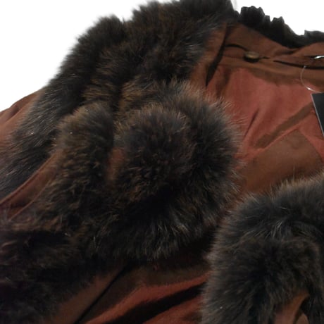 Brown Fur Trim Half Coat