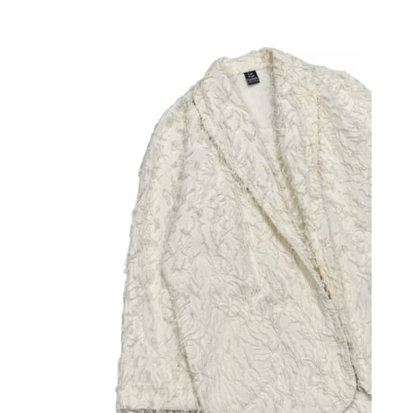 Textured Fringe Cotton Jacket -White Color-
