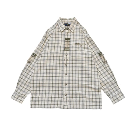 EURO Check Metal Detail Tyrolean L/S Shirt