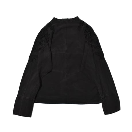 Vintage Embroidery Stand Collar L/S Shirt