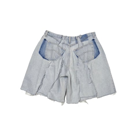 "Remake by VERS" Fringe Damage Wide Half Denim Pants